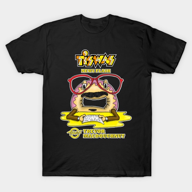 Tiswas Funny Trevor MacDoughnut T-Shirt by Status71